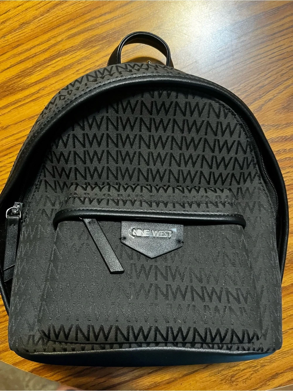 Nine West Women’s Black Logo Pattern Backpack